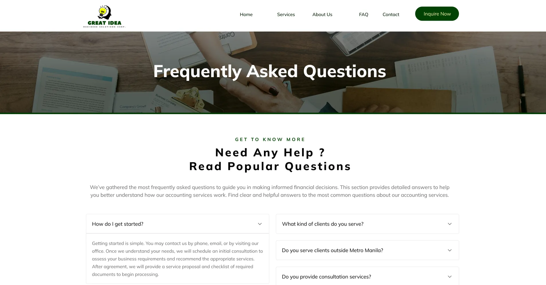Business Services FAQ Philippines